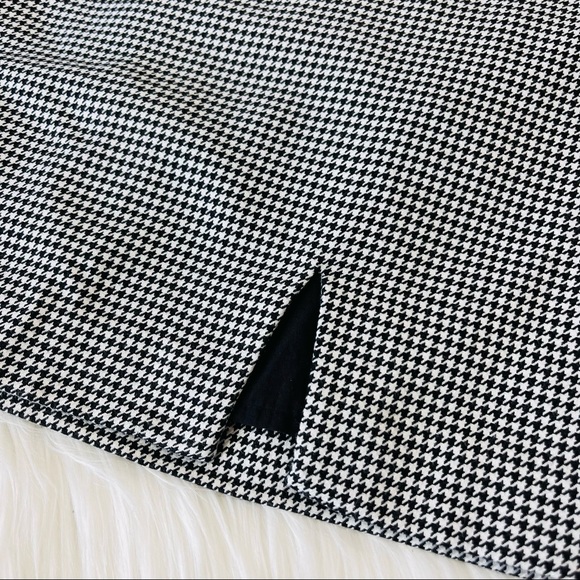 FOREVER 21 Skirt black white hounds tooth check plaid Checkered PRINT M Zip - Picture 2 of 8